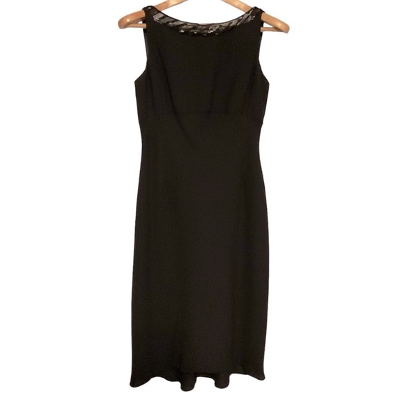 Evan Picone black classic black dress with sequins around the neck/back size 8‎ - Picture 1 of 5